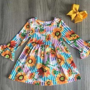 Girls Boutique Pink sunflower dress (NEW)